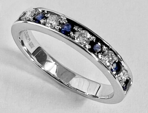 Sapphire Diamond Half Eternity Ring