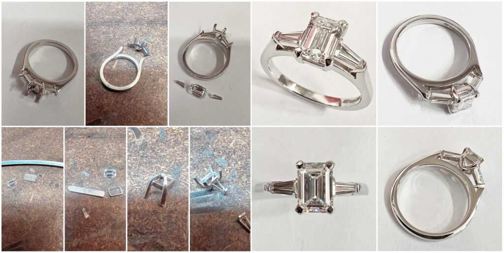 Platinum Engagement Ring with Emerald Cut Diamond