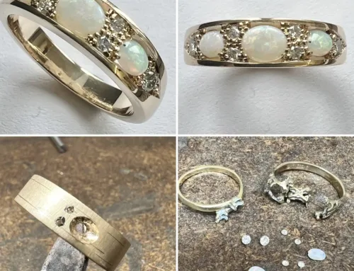 Bespoke Opal & Diamond Ring Created from Sentimental Rings