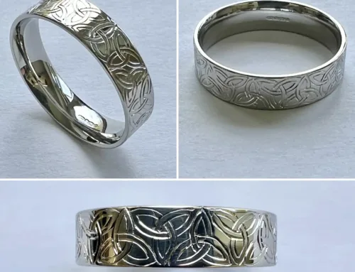 Hand Engraved Platinum Celtic Wedding Band